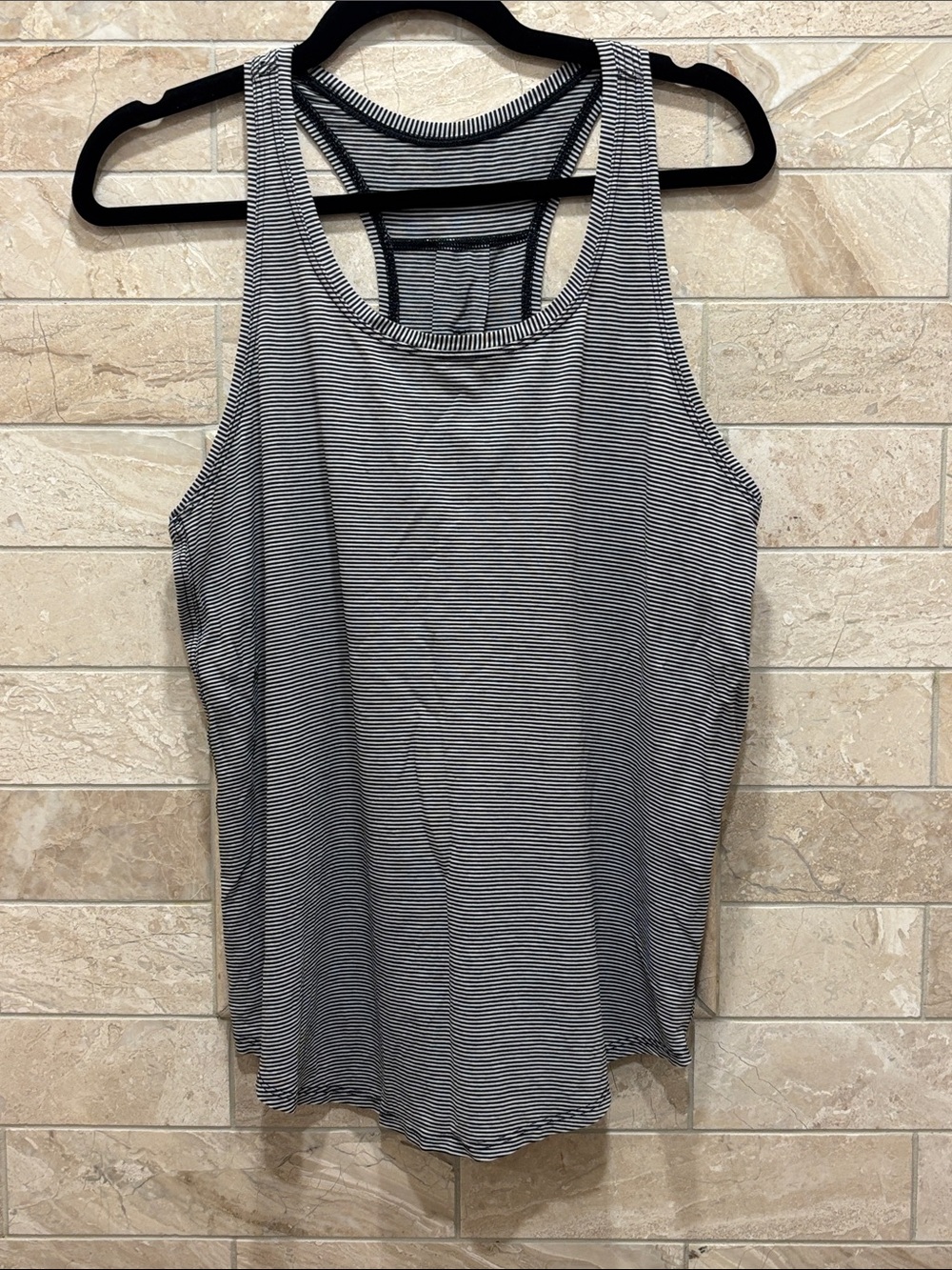 lululemon athletica Black & White Striped Racerback Tank